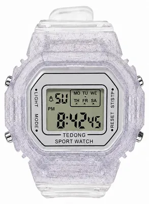 Obrázek produktu pro Dětské LED digitální sportovní hodinky, světle fialová - Budík, stopky a podsvícení