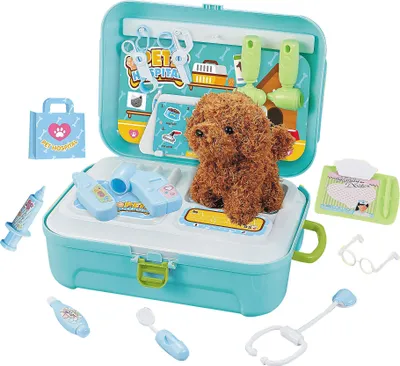 Produktbild von Tierarzt Erste Hilfe-Koffer für Kinder Spielzeug-Geschenkidee 20-teilig bunt -