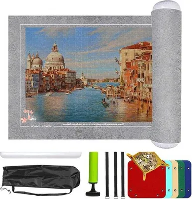 Produktbild von Famanu Puzzlematte 1500 Teile - Tragbare Puzzlerolle - Aufrollbare Matte - Zubehör für bis zu 3000 Teile