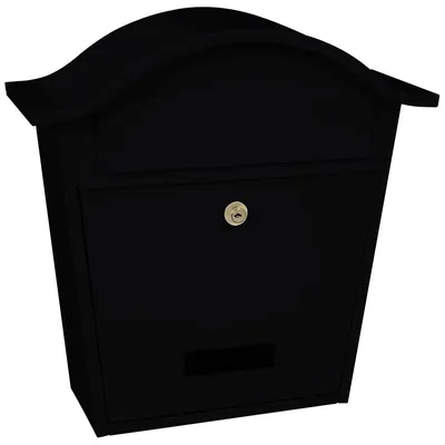 Produktbild von Wandbriefkasten Tatifan aus verzinktem Stahl | HxBxT 37x36,2x13,35cm | Einwurföffnung 24x4cm | Schwarz