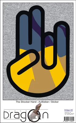 Produktbild von The Shocker Hand Aufkleber Decal Sticker Laptopaufkleber Laptopskin 297x205 mm schwarzer Umriss mit Fahne Ukraine-Ukraine