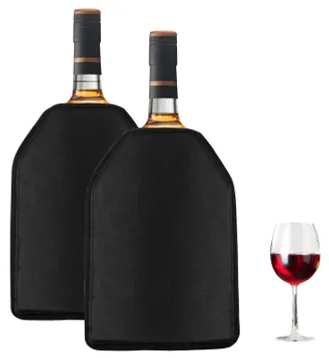 Immagine prodotto di Solidchoice - Set di 2 manicotti refrigeranti per vino, per un raffreddamento rapido delle bottiglie