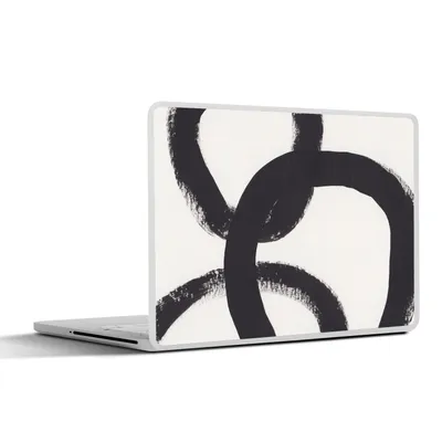 Produktbild von MuchoWow® Laptop Aufkleber Sticker Cover Abstrakt - Formen - Schwarz - Kreise 31x22.5 cm - Laptop-Deko
