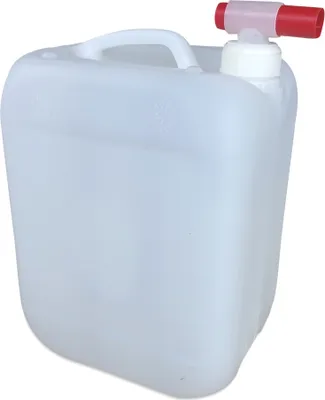 Produktbild von 1 x 10 L 10 Liter Wasserkanister Kanister lebensmittelecht dicht + 1 x Hahn DIN45 (10knn45 + H.45)