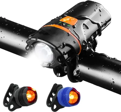 Immagine prodotto di Faro per bicicletta, WASAGA, ricaricabile tramite USB, 1200 lumen, faretto super luminoso per bicicletta