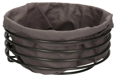 Produktbild von Svenska Living Brotkorb - schwarz - graue Baumwolle - rund - 23 cm