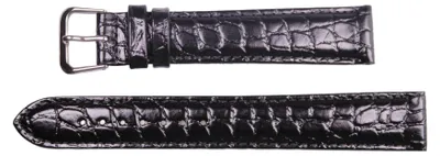 Produktbild von Uhrenband aus Leder in Schwarz 18 mm