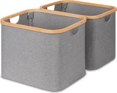 Produktbild von Faltbare Wäschekorb - 50 Liter - Grau - 2 Stück