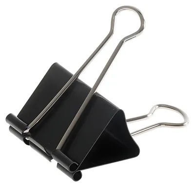 Image de Pinces à anneaux de bureau, noires, nickelées, largeur 51 mm, 12 pinces