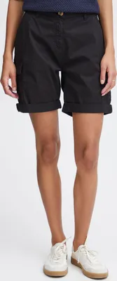Produktbild von OXMO OXChanice Damen Cargoshorts Shorts Bermuda Kurze Hose mit Eingrifftaschen Gürtelschlaufen Baumwollmischung Regular fit