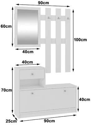 Zdjęcie produktu dla AKORD Furniture Factory PP0PZESBIA001, 2 pół., 250 mm, 1700 mm, 900 mm