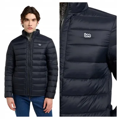 Immagine prodotto di Lee | Giacca imbottita con colletto alla coreana da uomo, colore nero, giacca invernale trapuntata, calda, taglia S