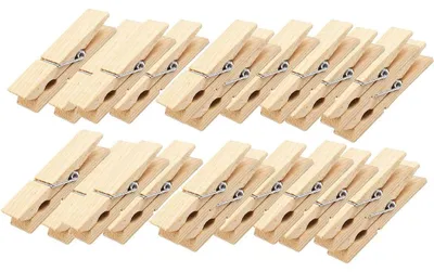 Produktbild von 24 Wäscheklammern braun natur aus Holz Holzklammern 4,5 x 0,7 cm Deko