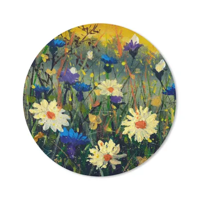 Produktbild von MuchoWow® Mauspad Mousepad Malerei - Ölfarbe - Natur - Blumen 20x20 cm - Mousepads - Maus Mat - Pad - Mausunterlage - Schreibtischmatte