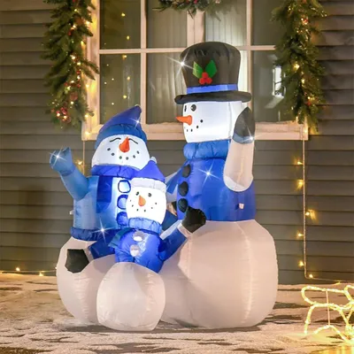 Produktbild von Aufblasbare Weihnachtsdeko Schneemann mit LED-Lichter inkl. Gebläse Selbstaufblasend Weihnachtsbeleuchtung 1,8 m