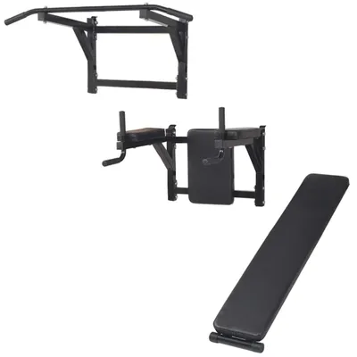 Immagine prodotto di Torre fitness multifunzionale per montaggio a parete Nero