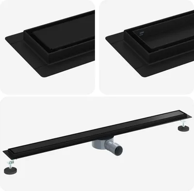 Zdjęcie produktu dla Odpływ prysznicowy 2 w 1 z syfonem 360° Czarny 100 cm