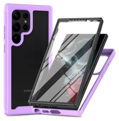 Immagine prodotto di Custodia per Samsung Galaxy S24 Ultra Bumper con protezione dello schermo integrata a 360° Custodia protettiva per tutto il corpo Viola