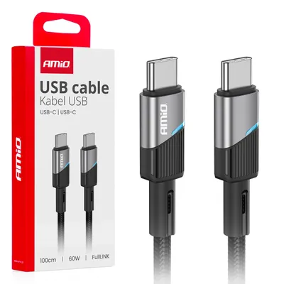 Zdjęcie produktu dla Kabel do ładowania USB-C - USB-C 60W 100cm FullLINK AMIO-03926