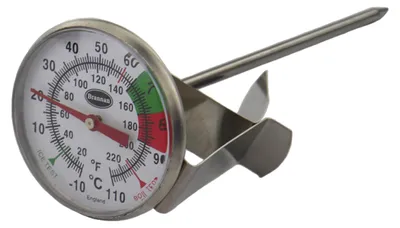 Milch- und Kaffeethermometer aus Edelstahl, 125 mm