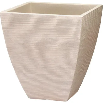 Produktbild von Pflanzgefäß quadratisch gerippt 40 x 42 cm sand