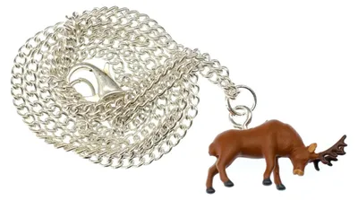 Produktbild von Hirsch Kette Halskette Miniblings 45cm Reh Hirschkette Jäger nach unten schauend