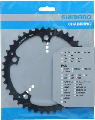 Produktbild von SHIMANO Kettenblatt ALFINE FC-S501 42 Zähne Schwarz - effizienter Antrieb für...