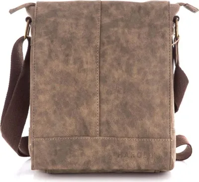 Zdjęcie produktu dla Torba Męska Na Ramię Listonoszka Pojemna Na Dokumenty Z Klapą Elegancka Miejska Brązowa