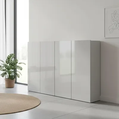Immagine prodotto di Dmora Scarpiera Abdul 34x160x115h cm Grigio, 36 Paia 4 Ante Italy