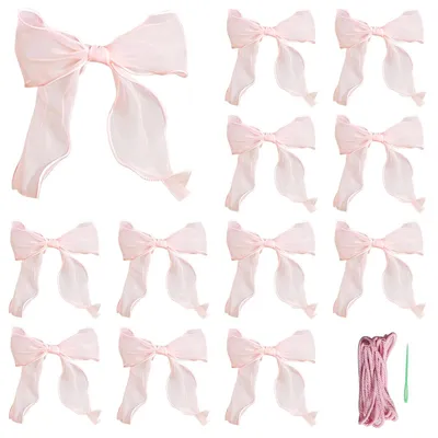 Satinschleifen Rosa, 12 Stück, für DIY, Hochzeit, Geschenke