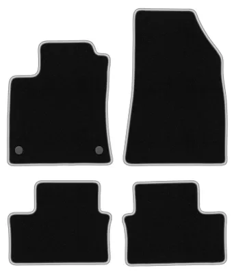Produktbild von Fußmatten Automatten Velours Schwarz/Silber für Renault Clio V 2019- Set 4-tlg