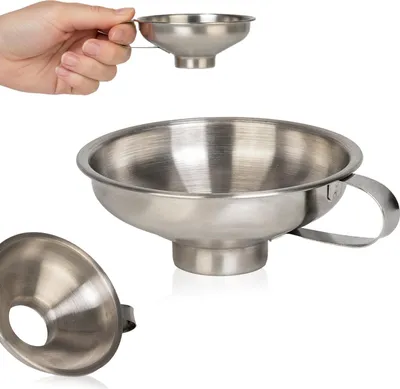Zdjęcie produktu dla SUPERBUTELKI - Szeroki lejek ze stali nierdzewnej do słoików, pojemników, butelek 10,5 cm
