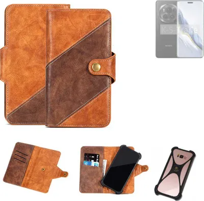Produktbild von K-S-Trade Handyhülle Schutzhülle Bookstyle Case Wallet-Case kompatibel mit Honor Magic6 Pro Cover Klapphülle Kantenschutz Smartphone dunkelbraun