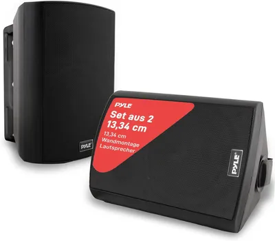 Produktbild von Pyle Vodotesný vonkajší bezdrôtový reproduktor Bluetooth 240 W, 13,34 cm (5,25 palca), 3-pásmový, aktívny, pasívny, odolný voči poveternostným vplyvom, montáž na strop