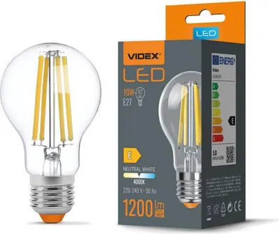 Obrázek produktu pro Žárovka A60 10W E27 neutrální 1200lm 4000K Videx