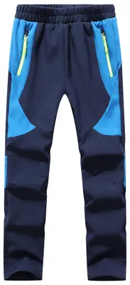 Obrázok produktu pre Solidchoice – Lyžiarky softshell pre deti, vodeodolné a teplé, tmavomodré, veľkosť 152/158 cm