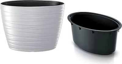 Immagine prodotto di Květináč MAZE oválný s vkladem 58,5 cm - barva: bílá