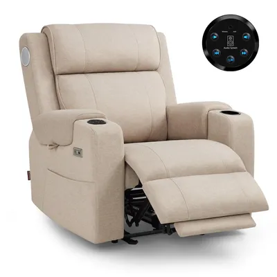 Produktbild von M MCombo Fernsehsessel Elektrisch Verstellbar, Relaxsessel mit Liegefunktion, Bluetooth-Lautsprechern, Massage & Wärmefunktion 7053BG