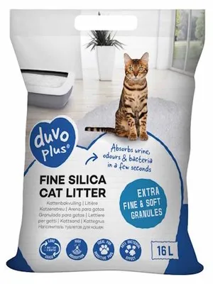 Productafbeelding van Duvo+ Premium fijne Silica kattenbakvulling 16L - 0,5-2MM
