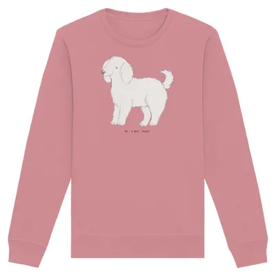 Produktbild von Mr. & Mrs. Panda Nachhaltiger Pullover Bologneser Moment Größe M - Canyon Pink - Geschenk, Sweater, Pulli, Organic Baumwolle, Sweatshirt, Baumwoll