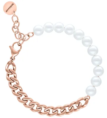 Produktbild von Wildcat Armband - Chunky Synthetic Pearl Armband  - Roségold - Chirurgenstahl 316L - wasserfest, langlebig, hautverträglich, Roségold