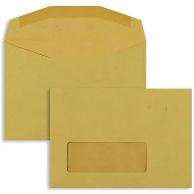 Produktbild von Kuvertierhüllen C6 80g/qm gummiert Sonderfenster VE=1000 Stück braun