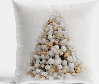 Produktbild von Kissenbezug, Weihnachtskissenbezug, Samt 40x40cm Goldener Weihnachtsbaum