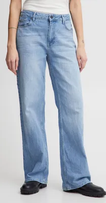 Obrázek produktu pro Dámské džíny Pulz Jeans PZVEGA HW s širokými nohavicemi, džínovina, bavlna s Elastanem, standardní pas, standardní střih