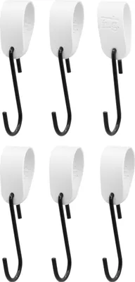 Immagine prodotto di Natural Goods Berlin gancio per cappotto GARD loop, cinturino in pelle PU vegana, loop in pelle, cinturino in pelle, bianco, con gancio GARD FLAT in nero, 6 pezzi