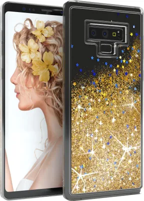 Produktbild von EAZY CASE - Glitzer Hülle kompatibel mit Samsung Galaxy Note 9 Glitzer Schutzhülle, Soft Case, Backcover Transparent mit Motiv