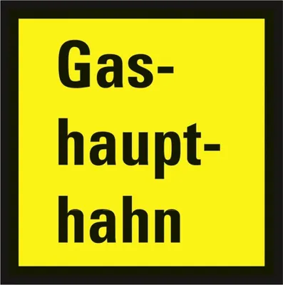 Produktbild von Schild I Feuerwehrzeichen Gashaupthahn, Aluminium RA0, reflektierend, 250x250...