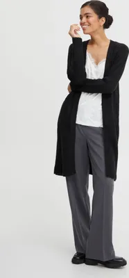 Produktbild von b.young BYMIRELLE Damen Lange Strickjacke Grobstrick Cardigan Strickcardigan mit Wollanteil