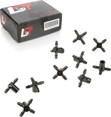 Produktbild von 10x Verteiler Emitter 4-Wege Bewässerungssystem Kupplung für 5 mm Schlauch