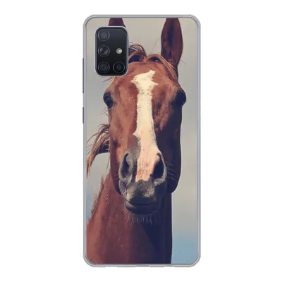 Produktbild von MuchoWow® Handyhülle Schutzhülle Hülle für Samsung Galaxy A71 Pferd - Luft - Blau Silikon Softcase Handy Hülle - Kartenbesitzer